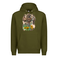 Army Green Western with Crosses Premium Hoodie - LillyAllenDesigns