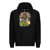 Black Western with Crosses Premium Hoodie - LillyAllenDesigns