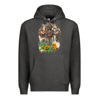 Charcoal Heather Western with Crosses Premium Hoodie - LillyAllenDesigns