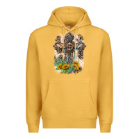 Mustard Western with Crosses Premium Hoodie - LillyAllenDesigns