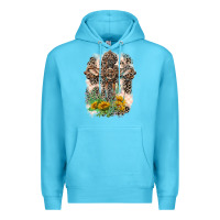 Ocean Blue Western with Crosses Premium Hoodie - LillyAllenDesigns