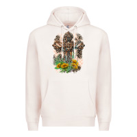 Pale Pink Western with Crosses Premium Hoodie - LillyAllenDesigns