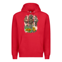 Red Western with Crosses Premium Hoodie - LillyAllenDesigns