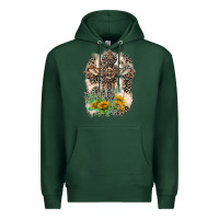 Sports Green Western with Crosses Premium Hoodie - LillyAllenDesigns