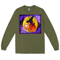 Army Green witch with crystal ball tumbler Long Sleeve Tee - BundleAndBundleShop