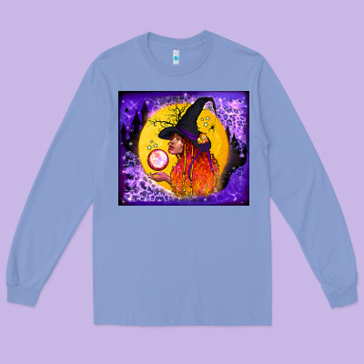 Witch With Crystal Ball Tumbler Long Sleeve Tee Designed By Bundleandbundleshop