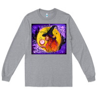Heather Grey witch with crystal ball tumbler Long Sleeve Tee - BundleAndBundleShop