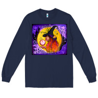 Navy witch with crystal ball tumbler Long Sleeve Tee - BundleAndBundleShop