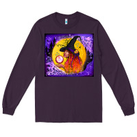 Plum witch with crystal ball tumbler Long Sleeve Tee - BundleAndBundleShop