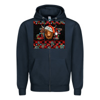 Navy joy shaggy cow christmas Zipper Hoodie - Jasminsmagicworld