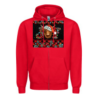 Red joy shaggy cow christmas Zipper Hoodie - Jasminsmagicworld