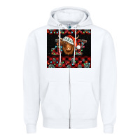 White joy shaggy cow christmas Zipper Hoodie - Jasminsmagicworld