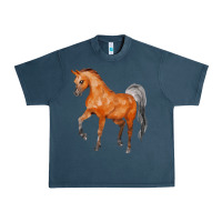 Midnight Navy horse Urban Heavy Tee - FaDigitalArtStudio