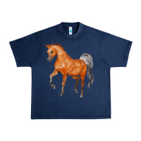 Navy horse Urban Heavy Tee - FaDigitalArtStudio
