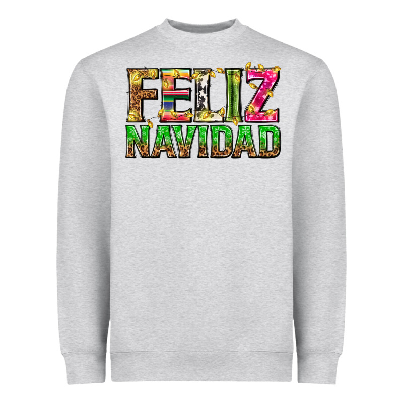 Feliz Navidad With Pattern Heavyweight Sweatshirt by texasbilliewilder | Teevron