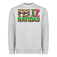 Heather Grey feliz navidad with pattern Heavyweight Sweatshirt - texasbilliewilder