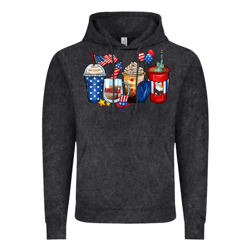 4th Of July Coffee Cups Vintage Hoodie by Zillion Design Studio | Teevron