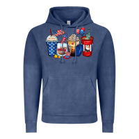 Vintage Denim 4th of july coffee cups Vintage Hoodie - Zillion Design Studio