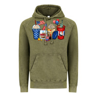 Vintage Olive 4th of july coffee cups Vintage Hoodie - Zillion Design Studio