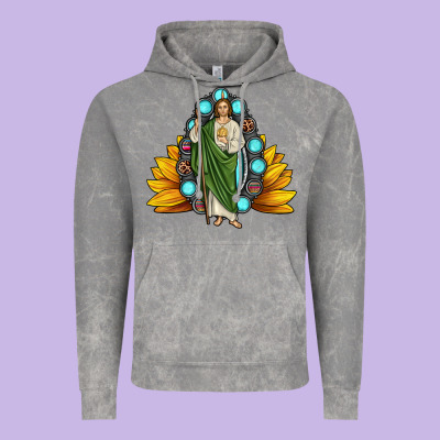 San Judas Gemstone Sunflower Vintage Hoodie Designed By Jahusdesignshop