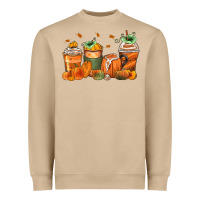 Mushroom pumpkins coffee cups Heavyweight Sweatshirt - Zillion Design Studio