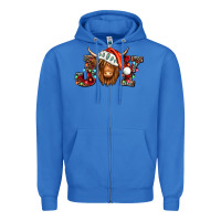 True Royal joy christmas shaggy cow Zipper Hoodie - Jasminsmagicworld