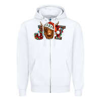 White joy christmas shaggy cow Zipper Hoodie - Jasminsmagicworld