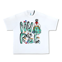 White nurse Urban Heavy Tee - RacoonDesign