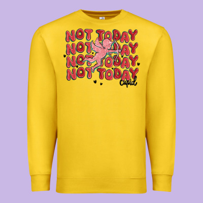 Not Today Cupid Premium Sweatshirt Designed By Maliassmallbusiness