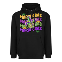 Black mardi gras with fleur de lis Heavyweight Hoodie - MaliasSmallBusiness