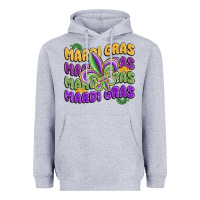 Heather Grey mardi gras with fleur de lis Heavyweight Hoodie - MaliasSmallBusiness