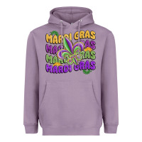Lavender mardi gras with fleur de lis Heavyweight Hoodie - MaliasSmallBusiness