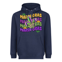 Navy mardi gras with fleur de lis Heavyweight Hoodie - MaliasSmallBusiness