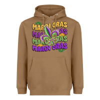 Toasted Coconut mardi gras with fleur de lis Heavyweight Hoodie - MaliasSmallBusiness