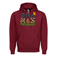 Burgundy barn mom sunflower Zipper Hoodie - NancyCooperArtShop