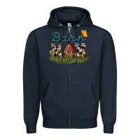 Navy barn mom sunflower Zipper Hoodie - NancyCooperArtShop