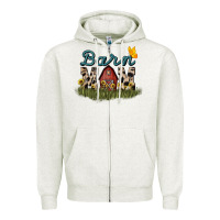 Oatmeal Heather barn mom sunflower Zipper Hoodie - NancyCooperArtShop