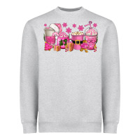 Heather Grey pink christmas coffee cups Heavyweight Sweatshirt - texasbilliewilder