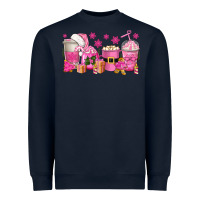 Navy pink christmas coffee cups Heavyweight Sweatshirt - texasbilliewilder