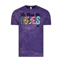 Cloud Purple Oh how he loves us Vintage Tee - Neo Western