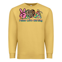 Antique Gold peace love nursing Premium Sweatshirt - NancyCooperArtShop