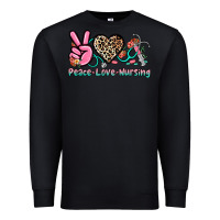 Black peace love nursing Premium Sweatshirt - NancyCooperArtShop