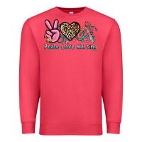 Cardinal peace love nursing Premium Sweatshirt - NancyCooperArtShop