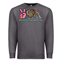 Charcoal Heather peace love nursing Premium Sweatshirt - NancyCooperArtShop