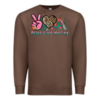 Chestnut peace love nursing Premium Sweatshirt - NancyCooperArtShop