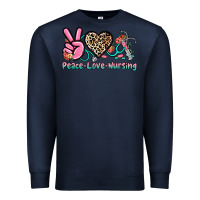Navy peace love nursing Premium Sweatshirt - NancyCooperArtShop