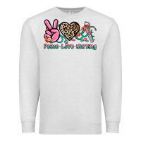 Oatmeal Heather peace love nursing Premium Sweatshirt - NancyCooperArtShop
