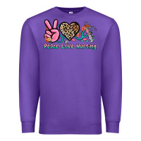 Purple peace love nursing Premium Sweatshirt - NancyCooperArtShop