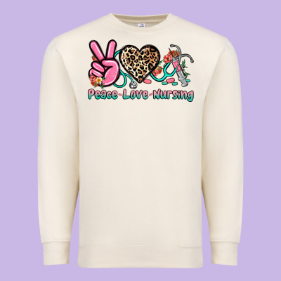 Peace Love Nursing Premium Sweatshirt Designed By Nancycooperartshop