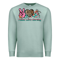 Seafoam peace love nursing Premium Sweatshirt - NancyCooperArtShop